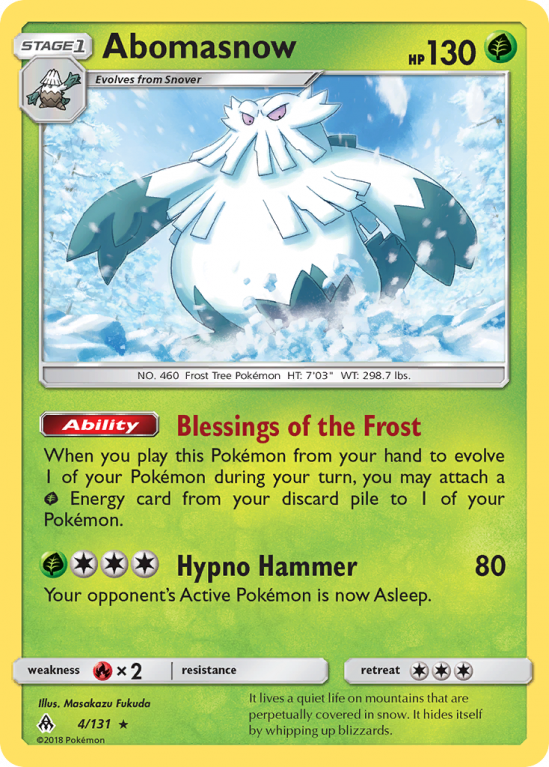 Abomasnow 4/131 Sun & Moon Forbidden Light