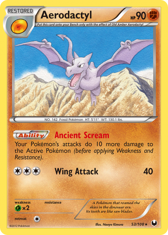 Aerodactyl 53/108 Black & White Dark Explorers
