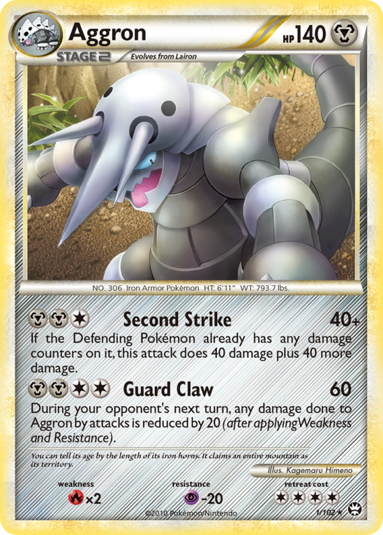 Aggron 1/102 HeartGold & SoulSilver HS—Triumphant