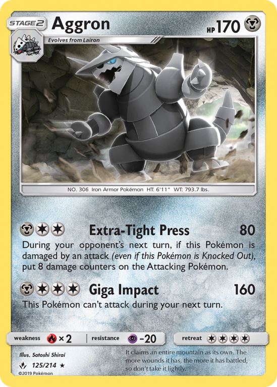 Aggron 125/214 Sun & Moon Unbroken Bonds
