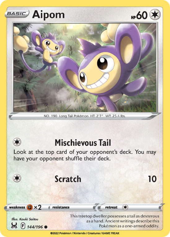 Aipom 144/196 Sword & Shield Lost Origin