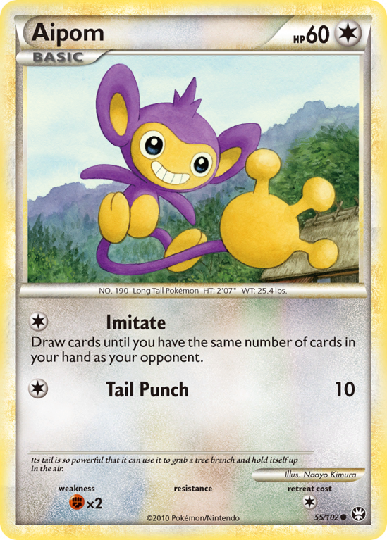 Aipom 55/102 HeartGold & SoulSilver HS—Triumphant