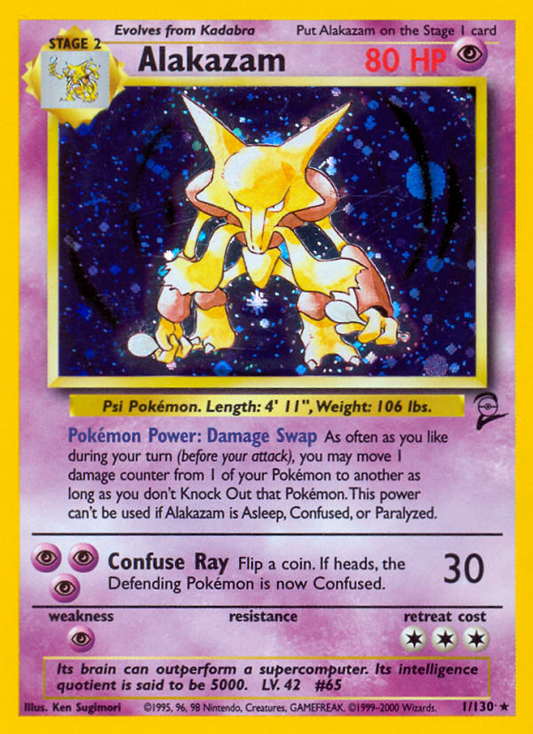 Alakazam 1/130 Base Base Set 2