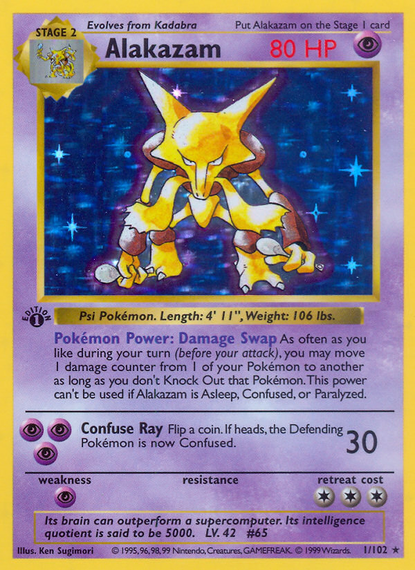 Alakazam 1/102 Base Base Set