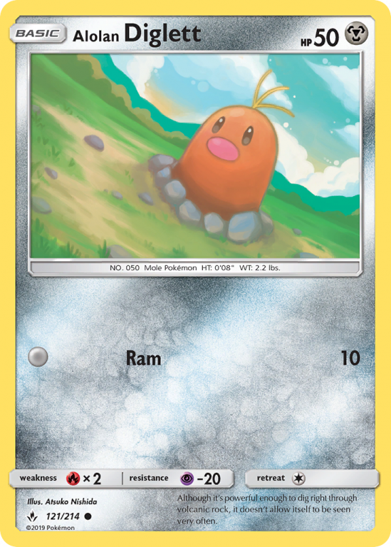 Alolan Diglett 121/214 Sun & Moon Unbroken Bonds