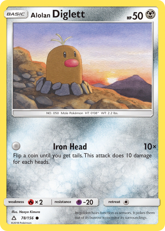 Alolan Diglett 78/156 Sun & Moon Ultra Prism