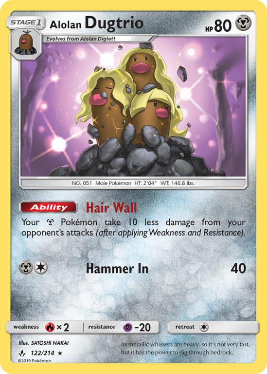 Alolan Dugtrio 122/214 Sun & Moon Unbroken Bonds