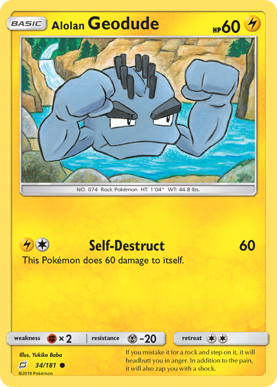 Alolan Geodude 34/181 Sun & Moon Team Up
