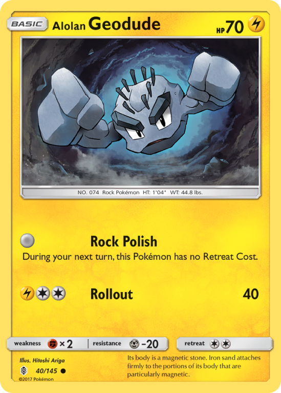 Alolan Geodude 40/145 Sun & Moon Guardians Rising