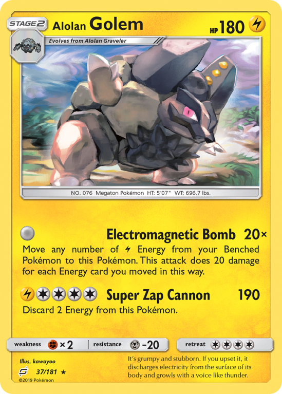 Alolan Golem 37/181 Sun & Moon Team Up