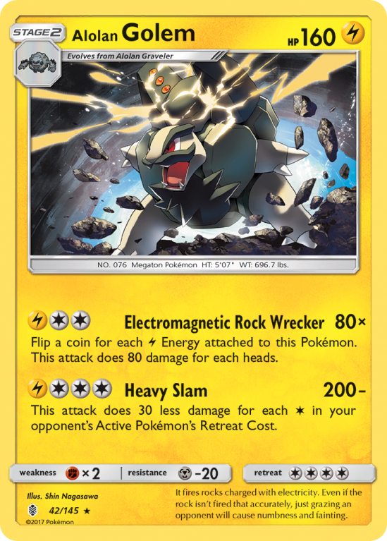 Alolan Golem 42/145 Sun & Moon Guardians Rising