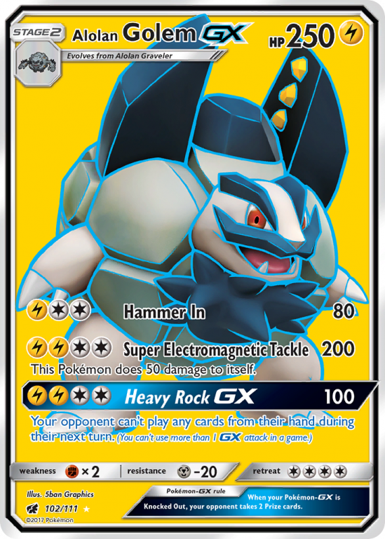 Alolan Golem-GX 102/111 Sun & Moon Crimson Invasion