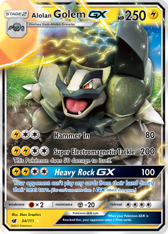 Alolan Golem-GX 34/111 Sun & Moon Crimson Invasion