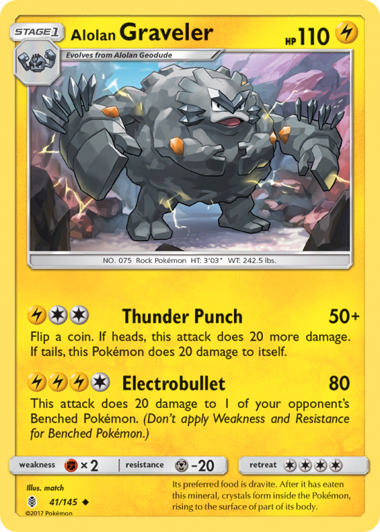 Alolan Graveler 41/145 Sun & Moon Guardians Rising