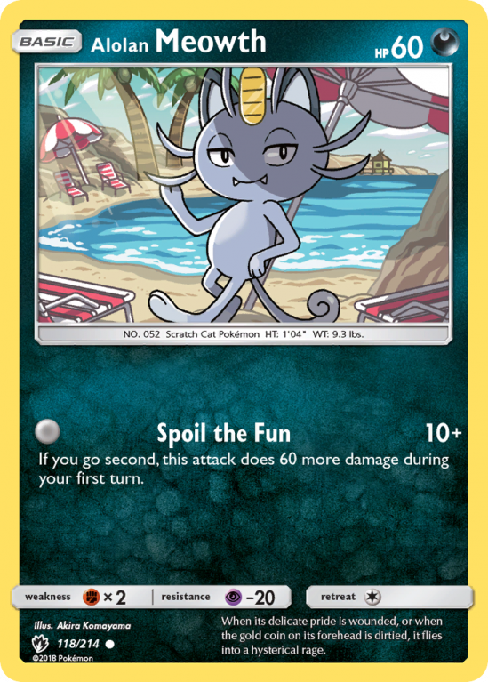 Alolan Meowth 118/214 Sun & Moon Lost Thunder