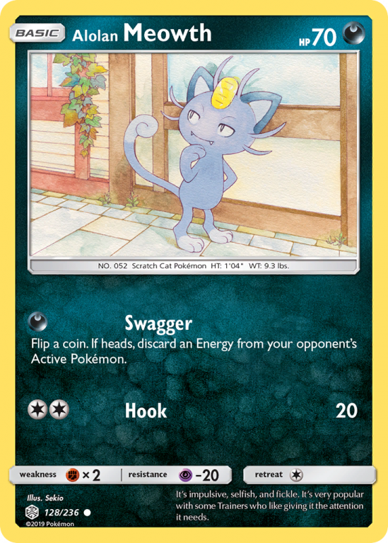Alolan Meowth 128/236 Sun & Moon Cosmic Eclipse