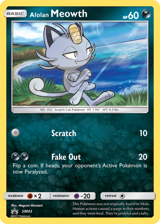 Alolan Meowth SM43/156 Sun & Moon SM Black Star Promos