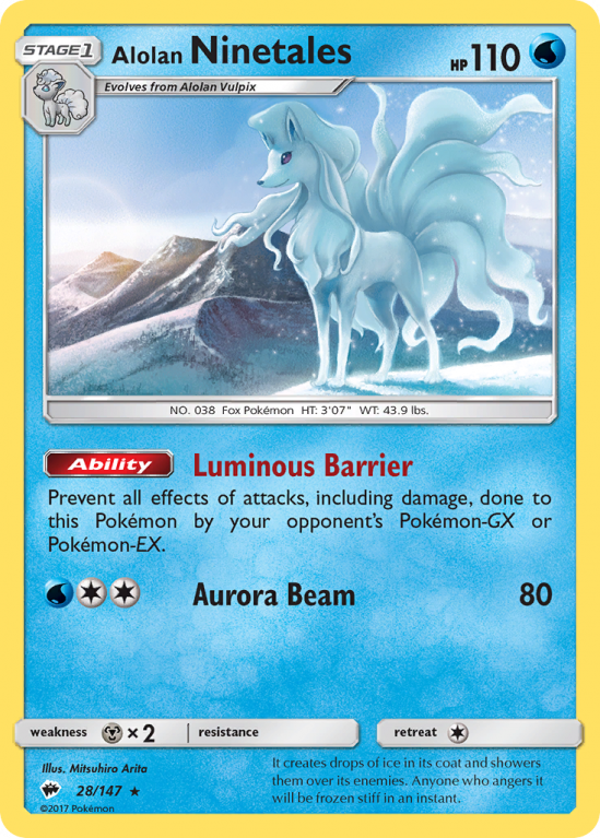 Alolan Ninetales 28/147 Sun & Moon Burning Shadows