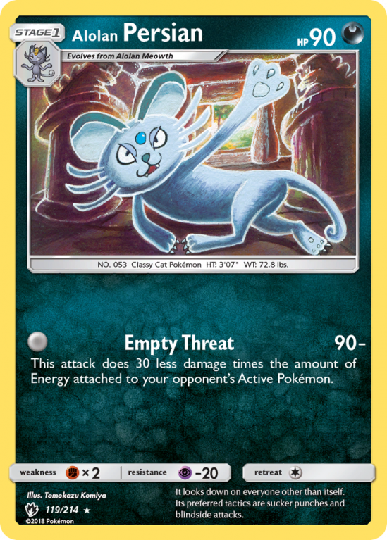 Alolan Persian 119/214 Sun & Moon Lost Thunder
