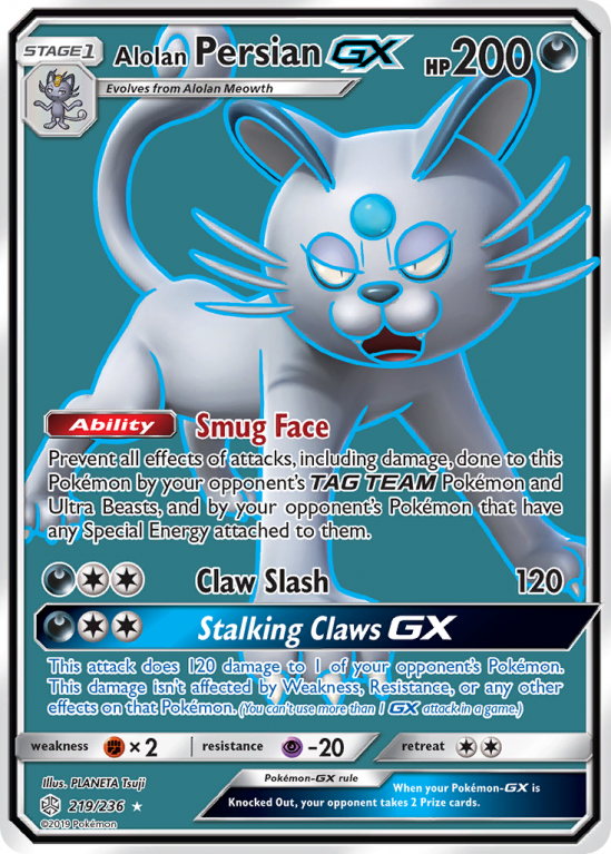 Alolan Persian-GX 219/236 Sun & Moon Cosmic Eclipse