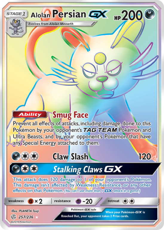 Alolan Persian-GX 257/236 Sun & Moon Cosmic Eclipse