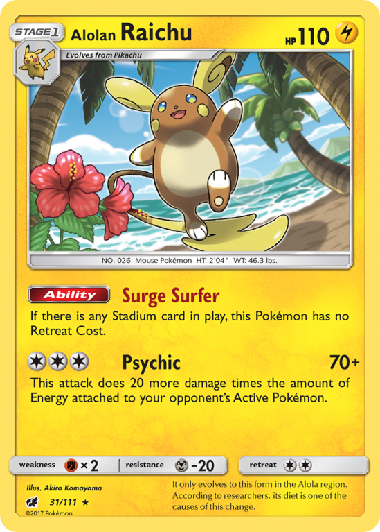 Alolan Raichu 31/111 Sun & Moon Crimson Invasion