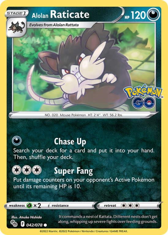 Alolan Raticate 42/78 Sword & Shield Pokémon GO