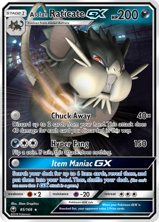 Alolan Raticate-GX 85/168 Sun & Moon Celestial Storm