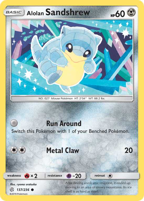 Alolan Sandshrew 137/236 Sun & Moon Cosmic Eclipse