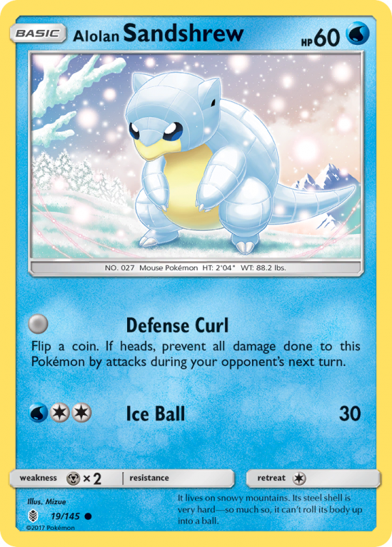 Alolan Sandshrew 19/145 Sun & Moon Guardians Rising
