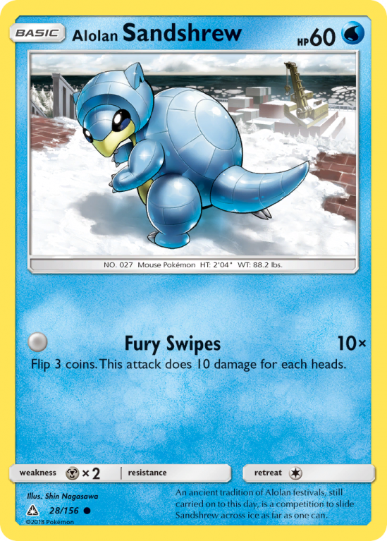 Alolan Sandshrew 28/156 Sun & Moon Ultra Prism