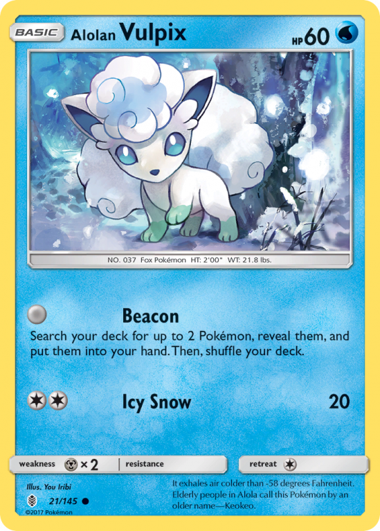 Alolan Vulpix 21/145 Sun & Moon Guardians Rising