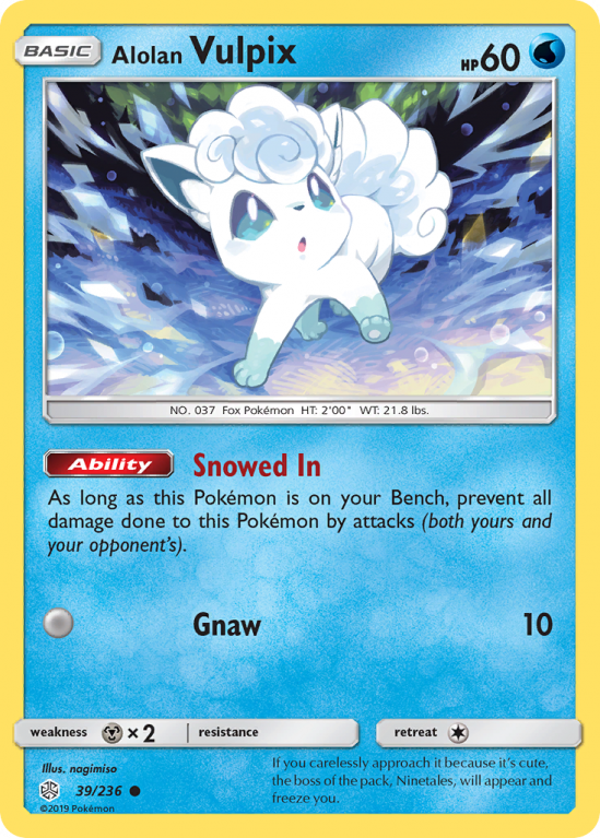 Alolan Vulpix 39/236 Sun & Moon Cosmic Eclipse