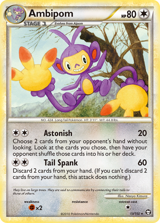 Ambipom 13/102 HeartGold & SoulSilver HS—Triumphant