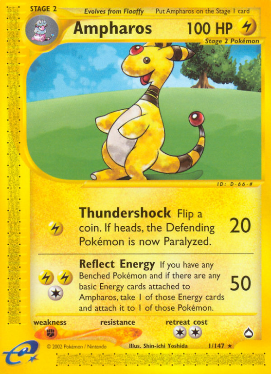 Ampharos 1/186 E-Card Aquapolis