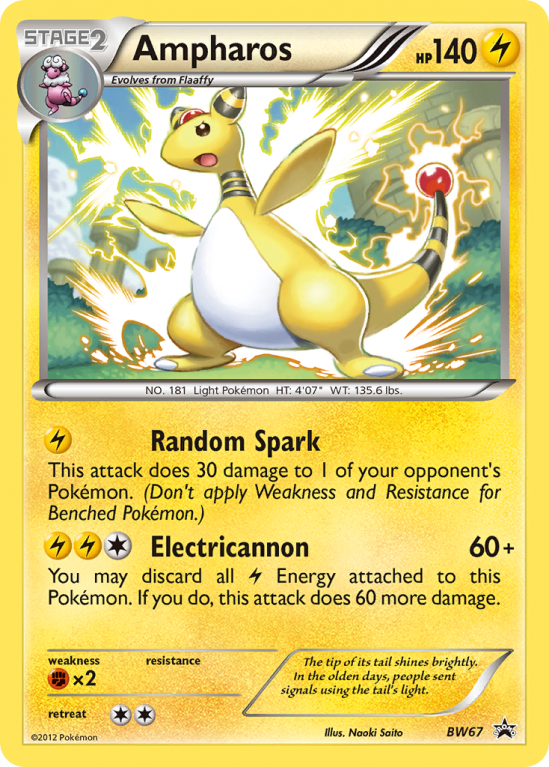 Ampharos BW67/101 Black & White BW Black Star Promos