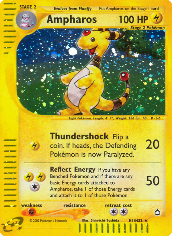 Ampharos H1/186 E-Card Aquapolis