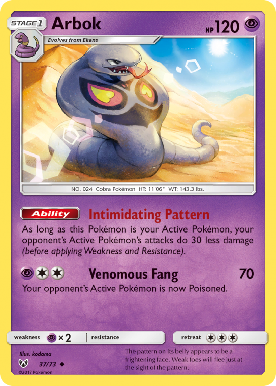 Arbok 37/73 Sun & Moon Shining Legends