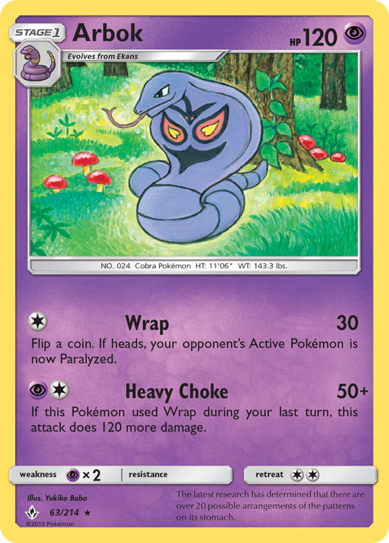 Arbok 63/214 Sun & Moon Unbroken Bonds