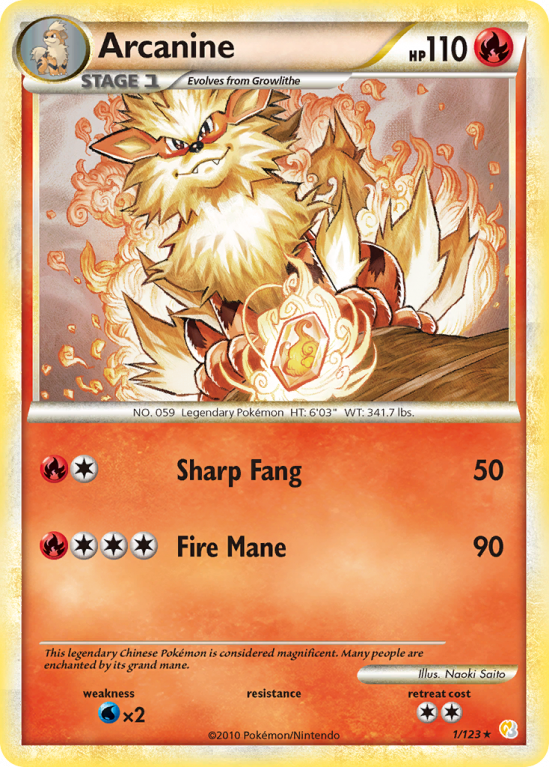 Arcanine 1/123 HeartGold & SoulSilver HeartGold & SoulSilver
