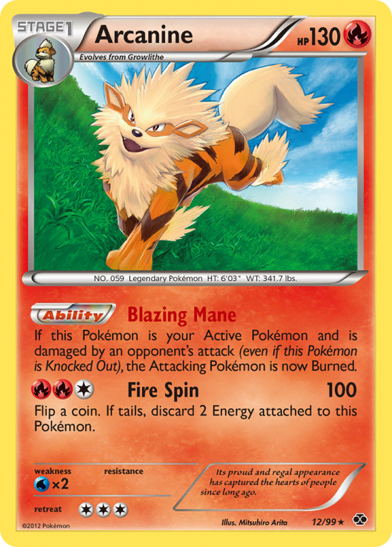 Arcanine 12/99 Black & White Next Destinies