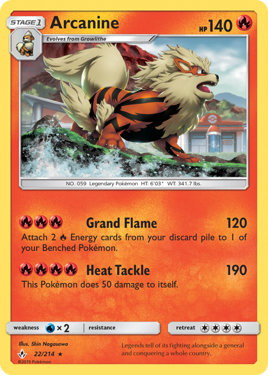 Arcanine 22/214 Sun & Moon Unbroken Bonds