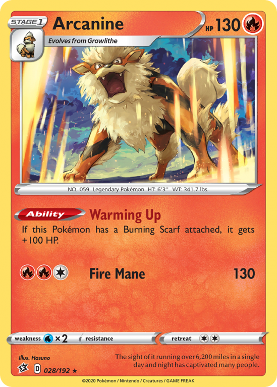 Arcanine 28/192 Sword & Shield Rebel Clash