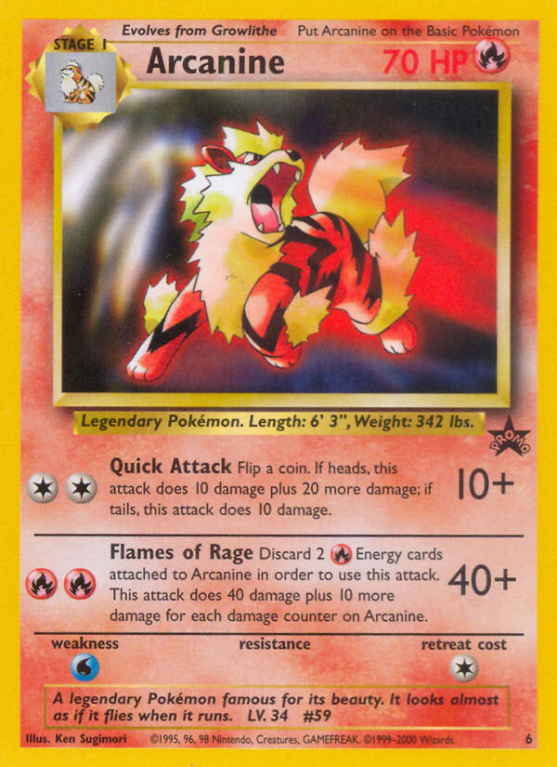 Arcanine 6/53 Base Wizards Black Star Promos