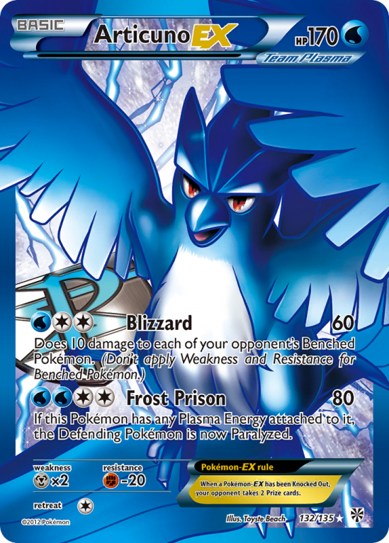 Articuno-EX 132/135 Black & White Plasma Storm