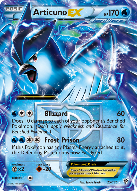 Articuno-EX 25/135 Black & White Plasma Storm