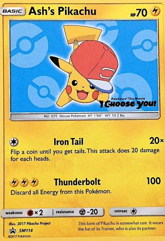 Ash's Pikachu SM114/156 Sun & Moon SM Black Star Promos