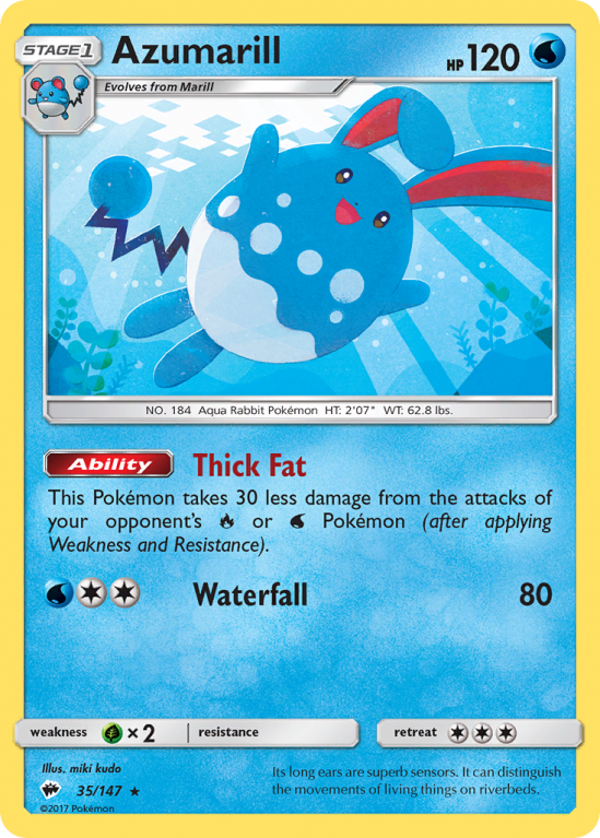Azumarill 35/147 Sun & Moon Burning Shadows