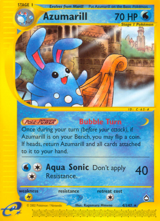 Azumarill 4/186 E-Card Aquapolis