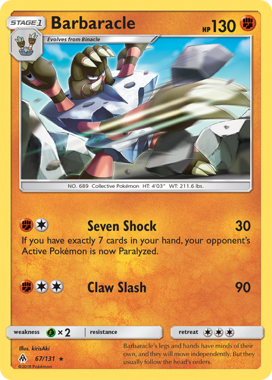 Barbaracle 67/131 Sun & Moon Forbidden Light